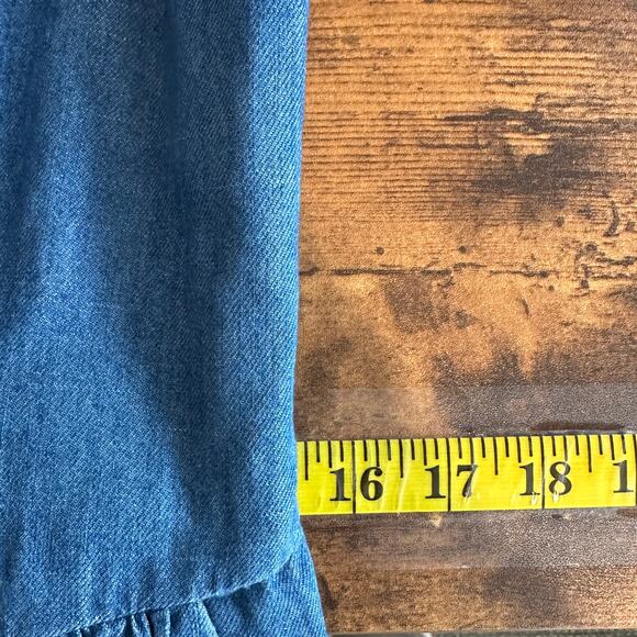 Old Navy Denim Romper Shorts Large Basque Waist Cami Bodice Festival Cowgirl EUC - Picture 4 of 10